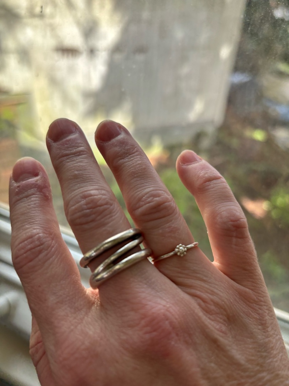 Tiffany & Co. Silver crossover zigzag wide band ring sz 8.5